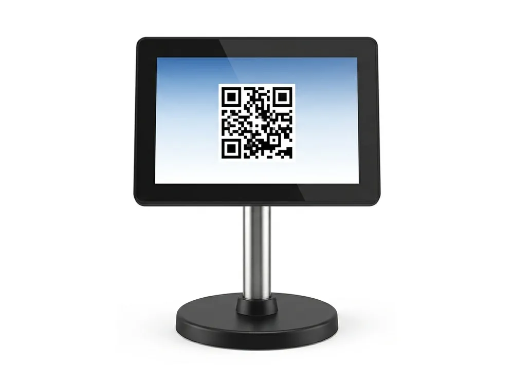 8" Customer Pole Display with UPI QR — POS hardware supplied and installed in Delhi NCR